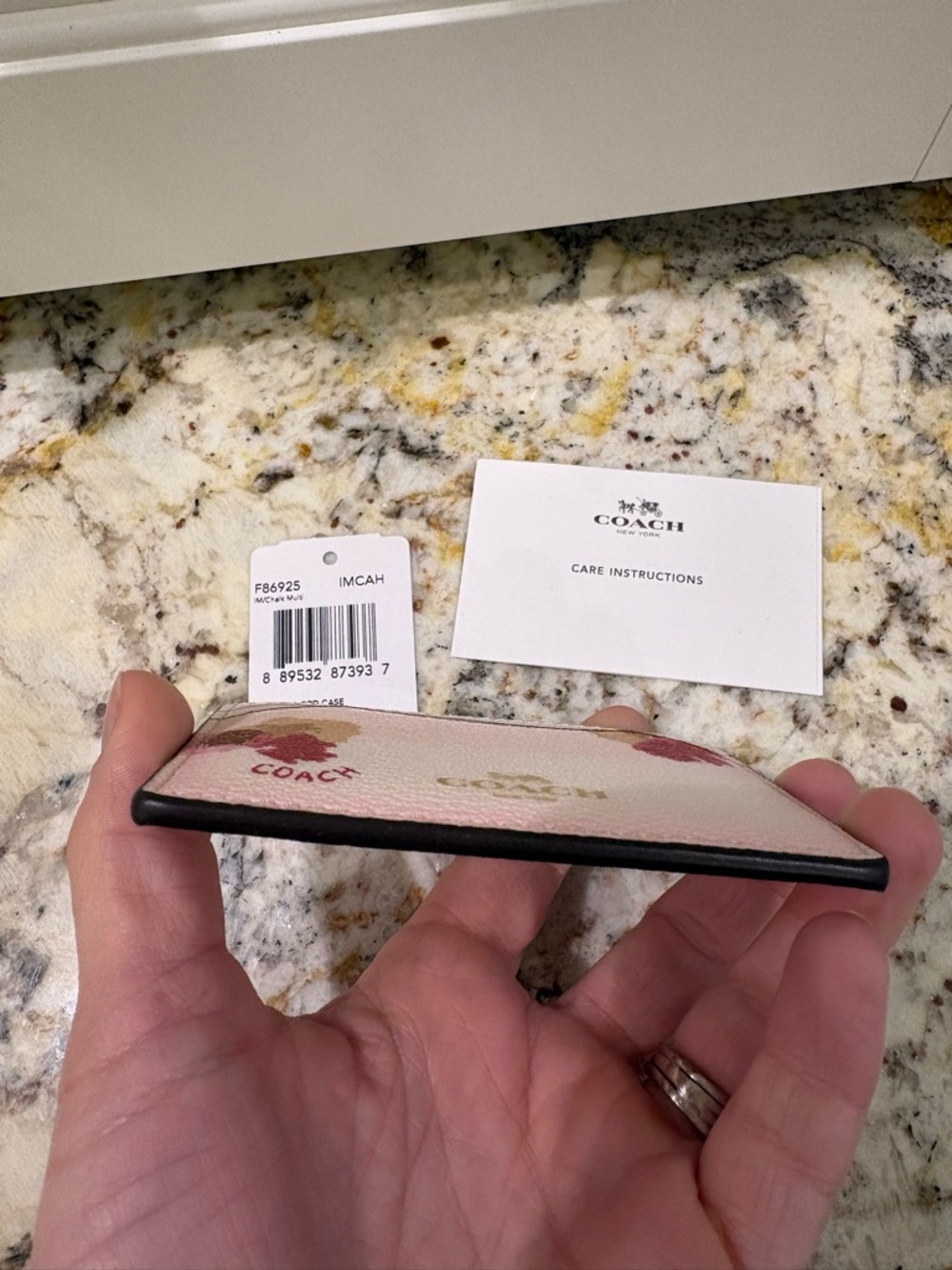 Coach Floral Leather Card Case - Picture 3 of 7